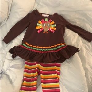 Very Good Condition Baby Girl Thanksgiving Outfit